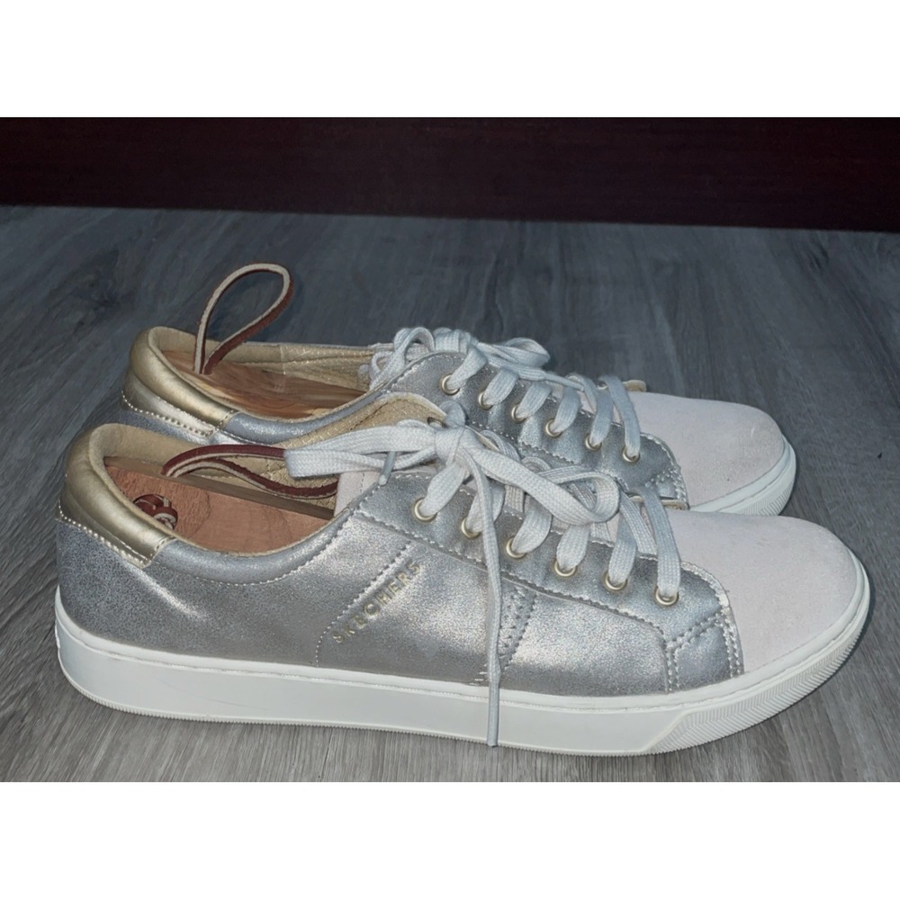 SKECHERS Street Los Angeles Women's Metallic Champagne Sneakers Size 9.5